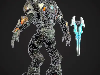 elite warrior Low-poly 3D model