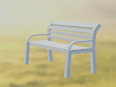 Park Bench LOW and HIGH POLY Free low-poly 3D model