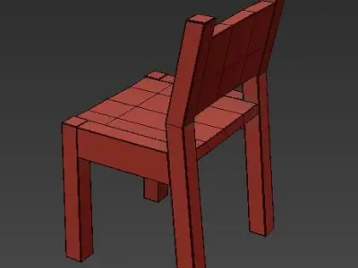 pastel simple Wood kid children chair for classroom Free 3D model