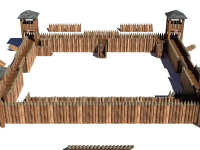 Fort Modular Low-poly 3D model