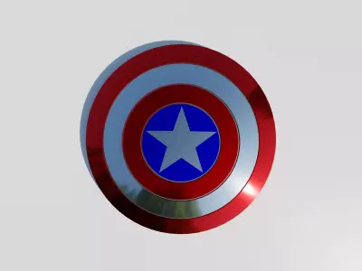 Captain America Shield 3D Model Free low-poly 3D model