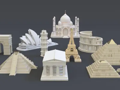 Monument building pack 3D model