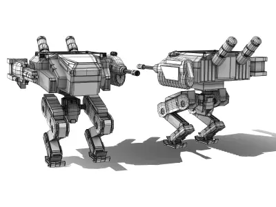 Mech Robot Low-poly 3D model order
