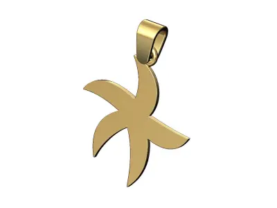 Simple starfish pendant charm 3D print model