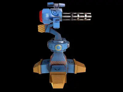 Machine Gun Turret Low-poly 3D model