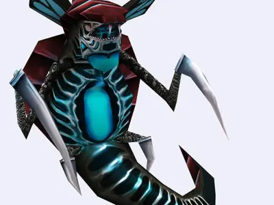 3DRT - Insectoid Monster Snake Low-poly 3D model