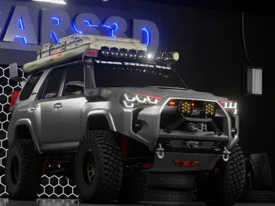4Runner 2023 Custom Off road Interior and engine HQ  3D model