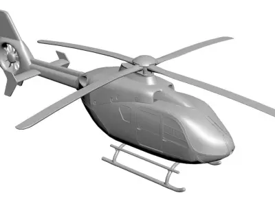 Small yellow helicopter 3D model