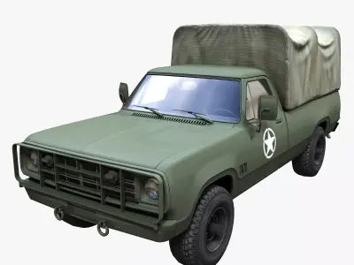Dodge D100 military truck Low-poly 3D model