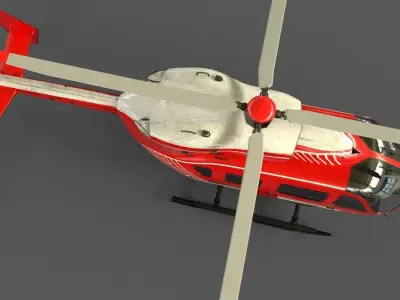 EC145 Helicopter Low-poly 3D model