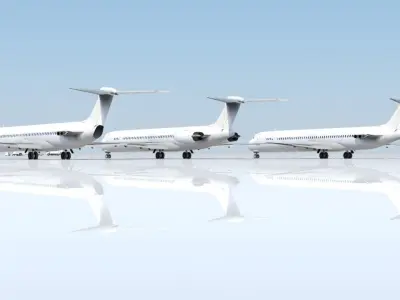 McDonnell Douglas MD80 scrapyard Low Poly Low-poly 3D model