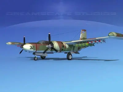 Douglas A-26K Invader IADF 3D model