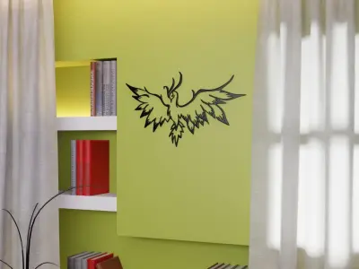 Phoenix - Immortal bird 04 Low-poly 3D model