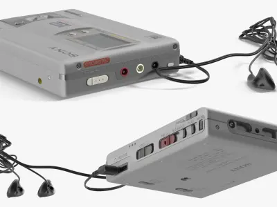 Sony MZ R50 with Headphones 3D model