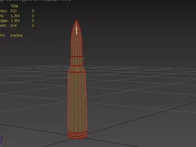 58x42mm Chinese Ammo Low-poly 3D model