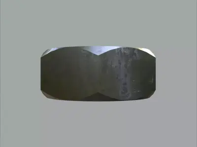 Steel Stained M10 Hex Nut with PBR 4K Textures 3D model