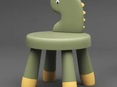 Dino chair for kids 3D model