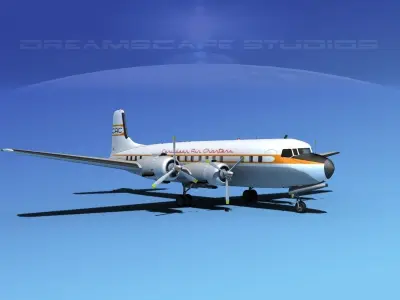 Douglas DC-7B Caribbean Air Charter 3D model