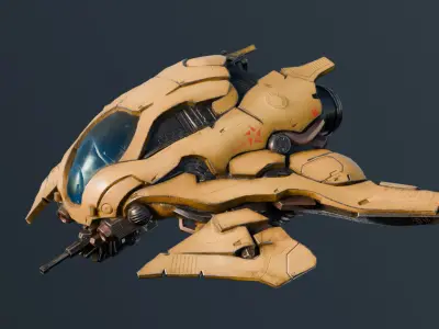 Space Ship Fighter Low-poly 3D model