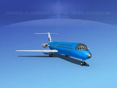 Douglas DC-9-40 Braniff intl 3D model