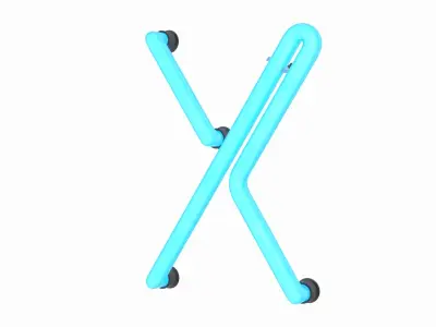 Neon Letter X 3D model