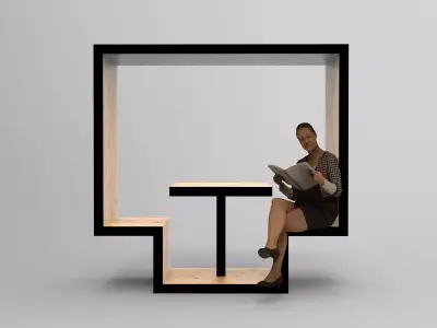 Furniture Unit 1 Low-poly 3D model