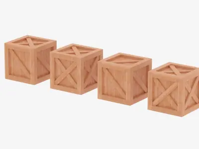 Wooden Crate Box Collection 3D model