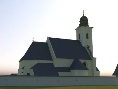Rural Baroque Catholic Church 3D model