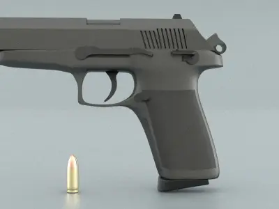 laos Game Pistol Low-poly 3D model