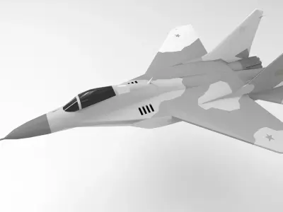 Mig 29 Fighter Jet Low Poly Low-poly 3D model