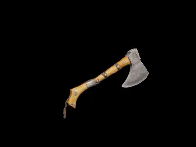 Medieval axe Low-poly 3D model