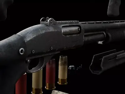 Remington 870 shotgun Low-poly 3D model