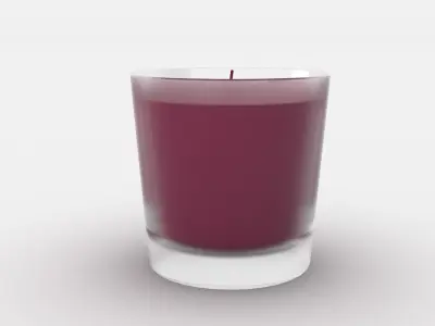Candle on glass Free low-poly 3D model