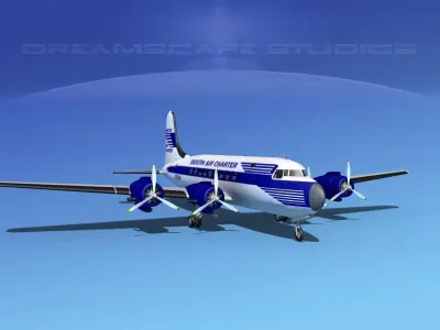 Douglas DC-4 Destin Air 3D model