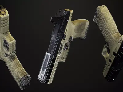 Game ready Beretta APX Gen 1 Realistic 3D Model Low-poly 3D model