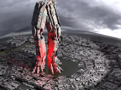 Robot Dinosaur Tower  3D model