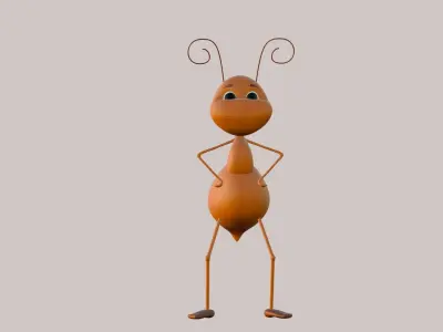 Ant character 3D model in cartoon style 3D model
