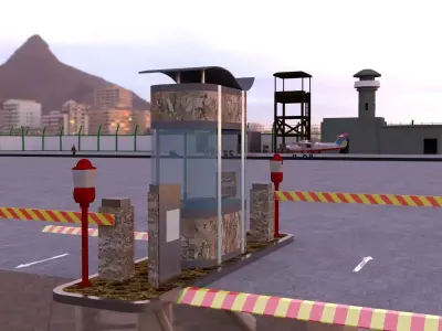 Gate Barrier Low-poly 3D model