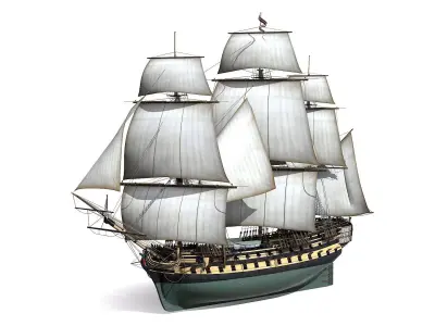 HMS Bellona 1760 3rd Rate Low-poly 3D model