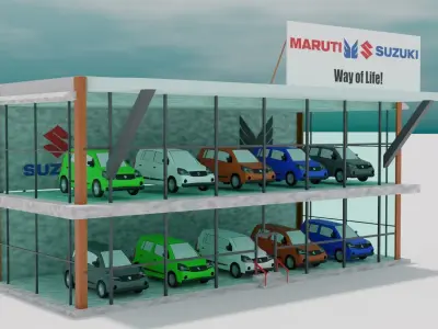 MARUTI SUZUKI CAR SHOWROOM AUTO K10 Free low-poly 3D model