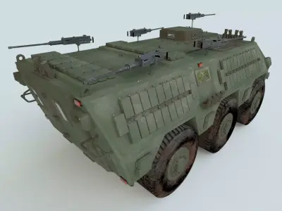 Military armored vehicle personnel carrier tank 3D model