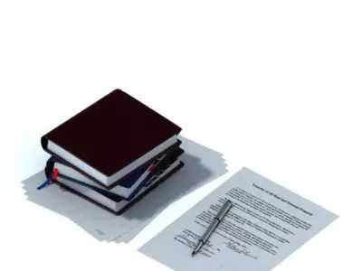 Notebooks Papers And A Pen 3D model
