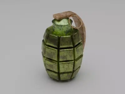 Acidic Rusty Fragmentation Hand Grenade - Game Ready PBR Low-poly 3D model