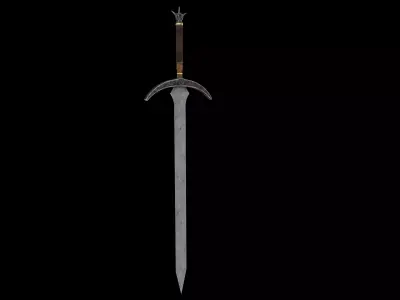 Fantasy Old Sword Low-poly 3D model