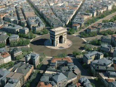 Arc De Triomphe Paris City 3D model