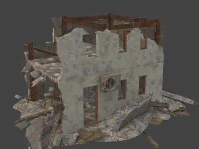 destroyed building Low-poly 3D model