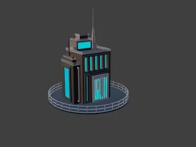 black friday low poly cyberbuild by cyberalex NEW YEAR SALE Free low-poly 3D model