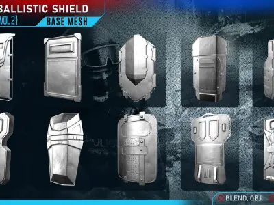 36 BALLISTIC SHIELD BASE MESH Vol 2 3D model