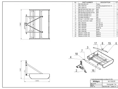 WG 1036-150 - Mounted road grader 3D model