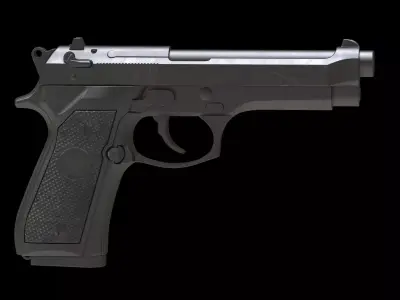 Beretta 92 Low Poly Low-poly 3D model